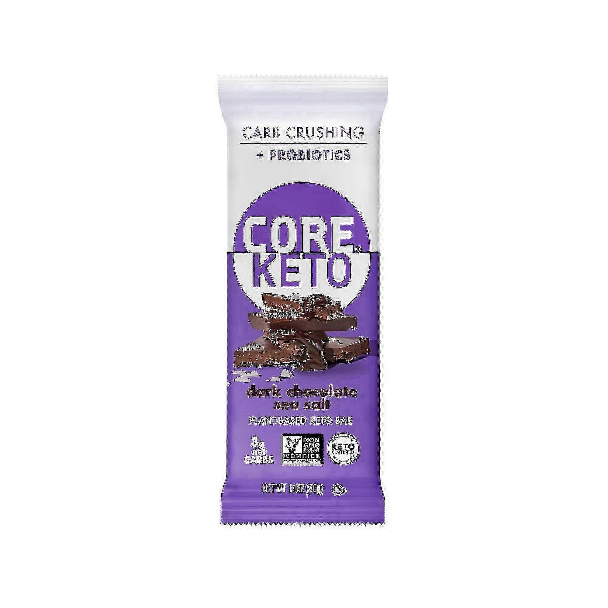 Core Keto Plant-based Dark Chocolate Sea Salt Bar, 1.4 Oz