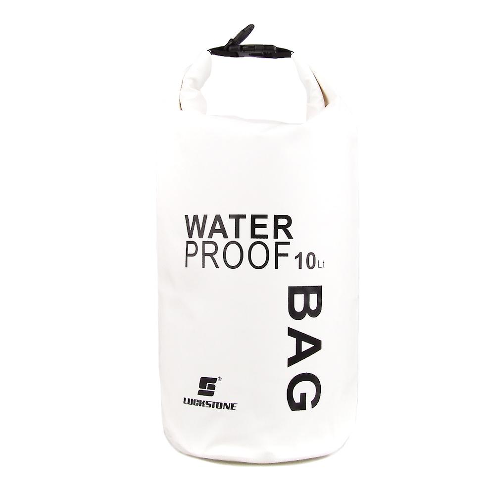 Waterproof Bag for Hiking & Camping - 10 Liters - White