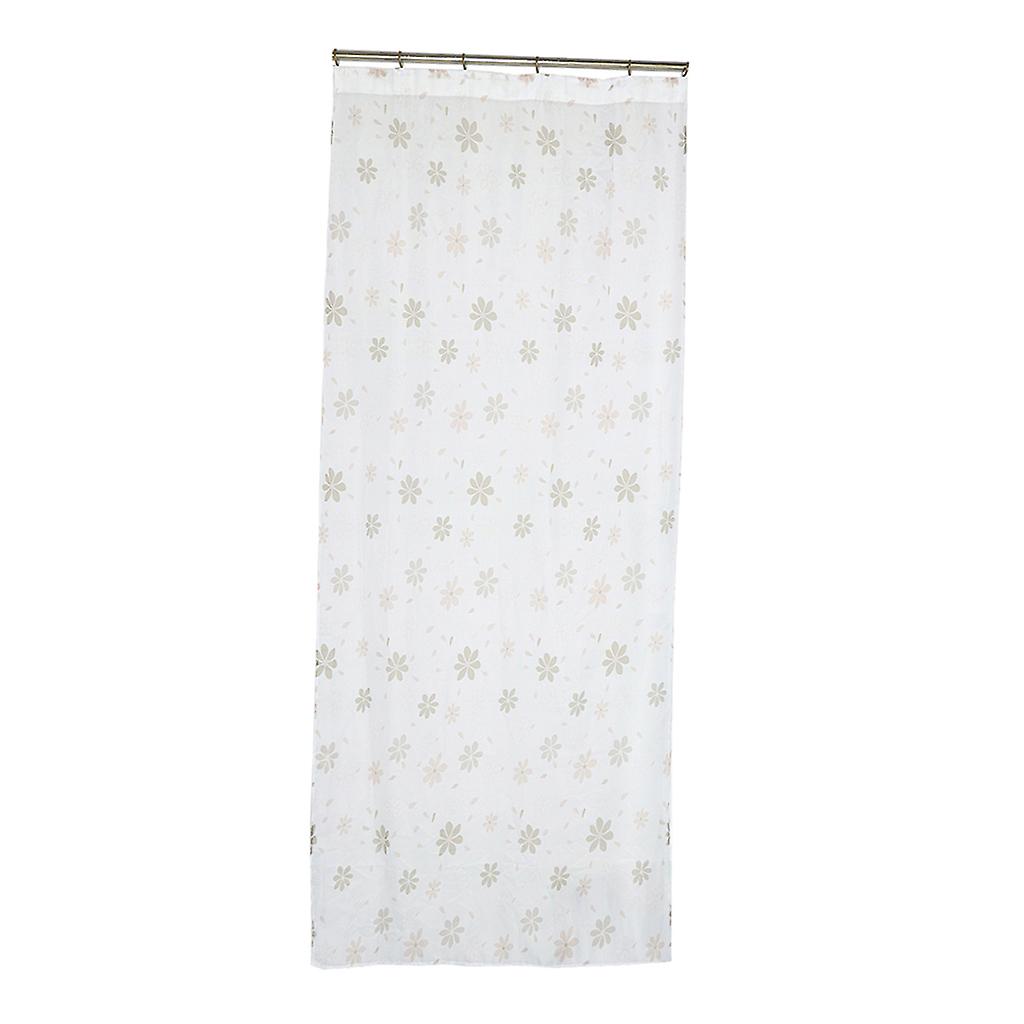 Leaf Pattern Window Room Shade Panel Blackout Voile Curtain Coffee-100x250cm