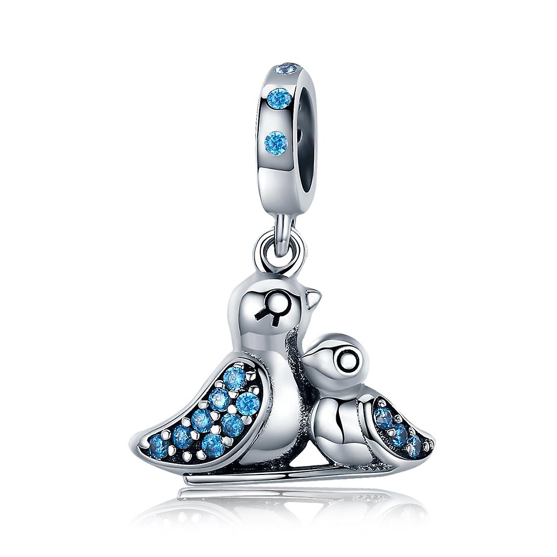 S925 Silver Inlaid Blue Gem Bird Bracet Accessories