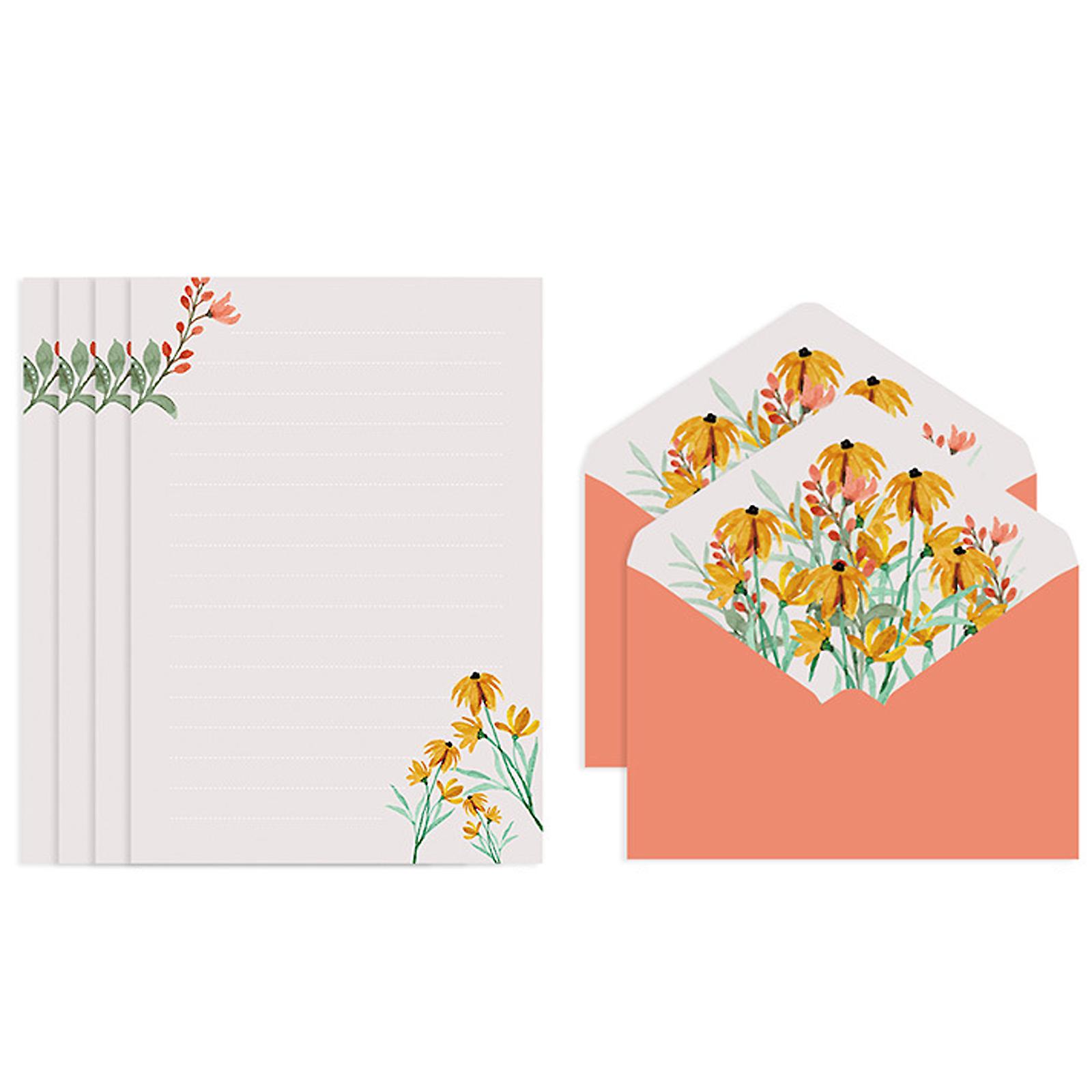4PCS Elegant Letter Papers Set with 2 Envelopes for Invitations Thanks Letters