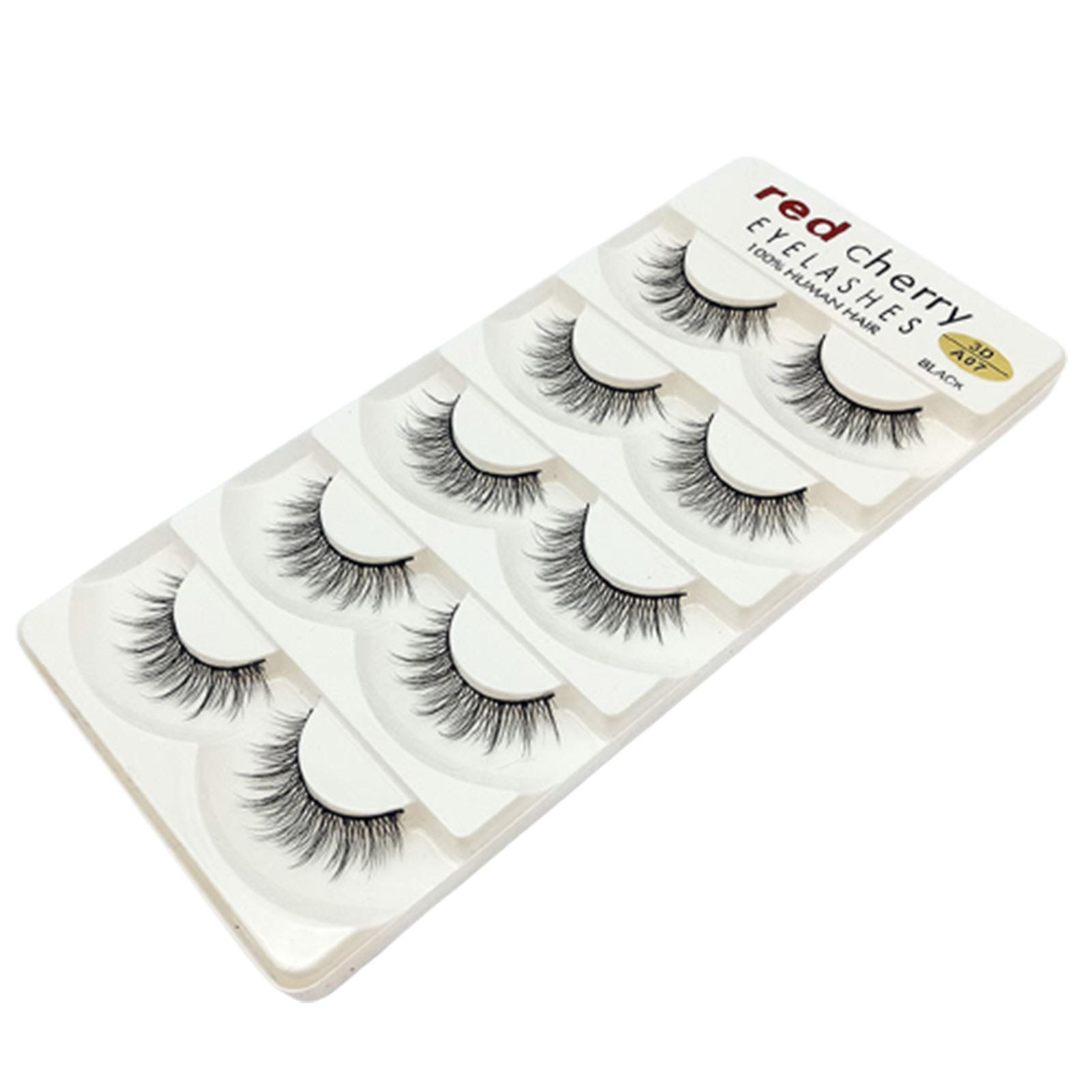 5 Pairs Soft Wispy False Eyelashes Easy To Fit Eye Shape Fake Eyelashes For Cosplay Makeup Diy Supply