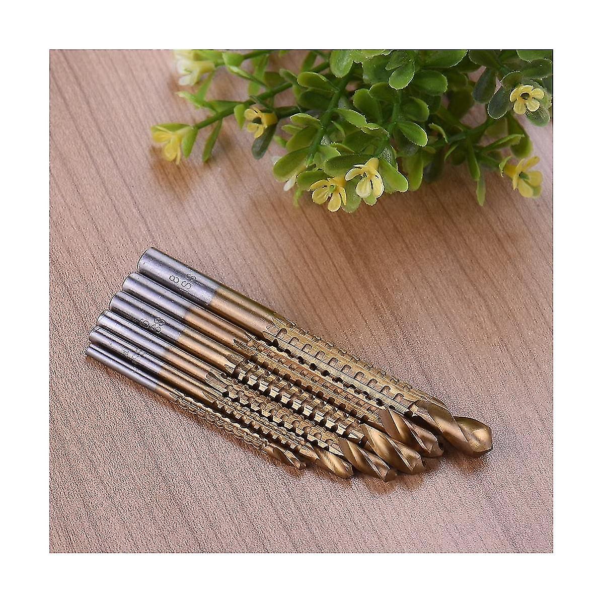 6buc titan drill Saw Bit Set, Hss zimțate Bit Hole foraj, 3-8mm Carpenter Hacksaw Drill Kit