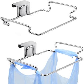 Hanging Trash Bag Holder Stainless Steel, Door Back Garbage Bag Rubbish Bag Hanger (2pcs)