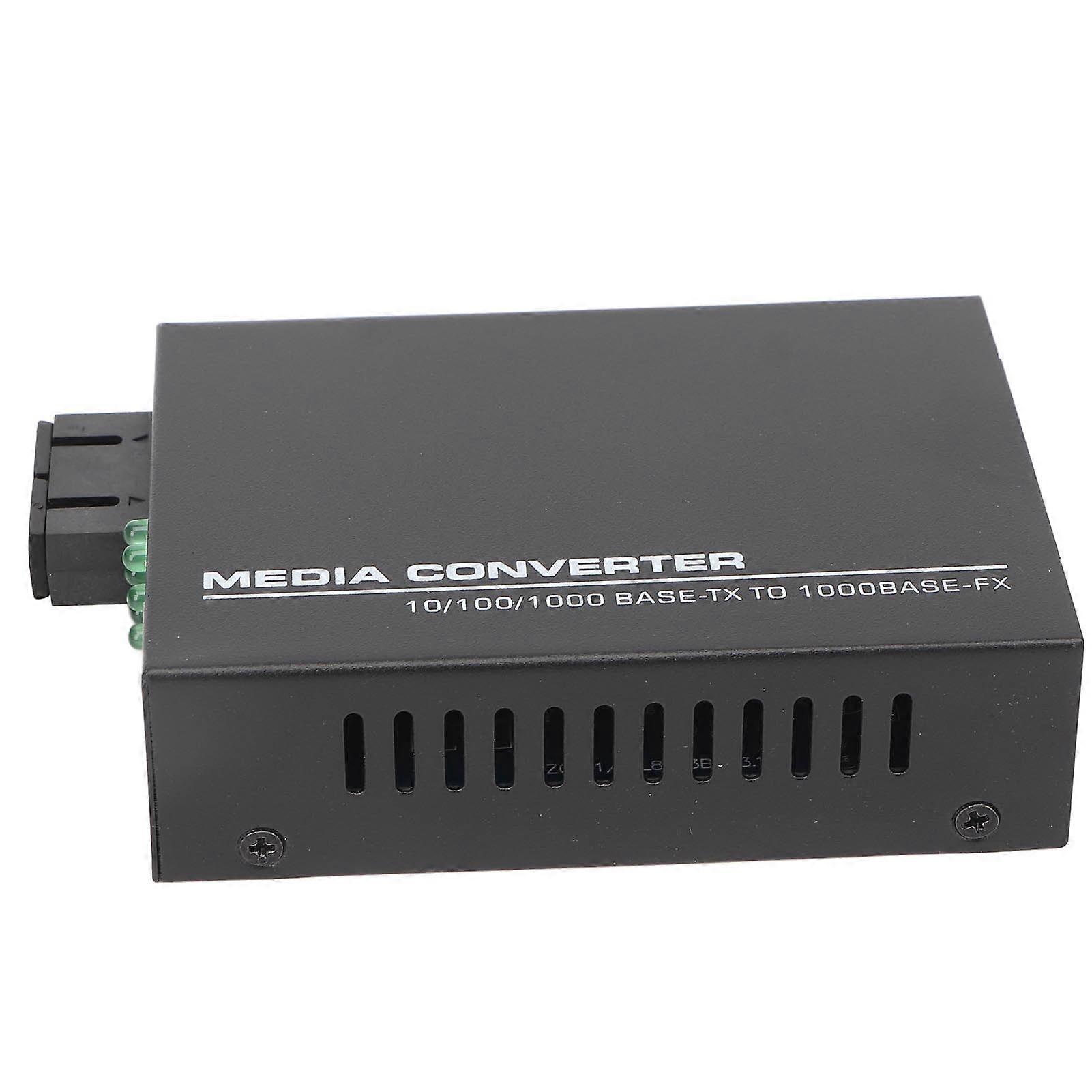 Ethernet Switch Converter 850nm 1000Mbps SC 2 Fiber Multimode RJ45 Auto Negotiate Fiber Ethernet Transceiver 100‑240V UK Plug 