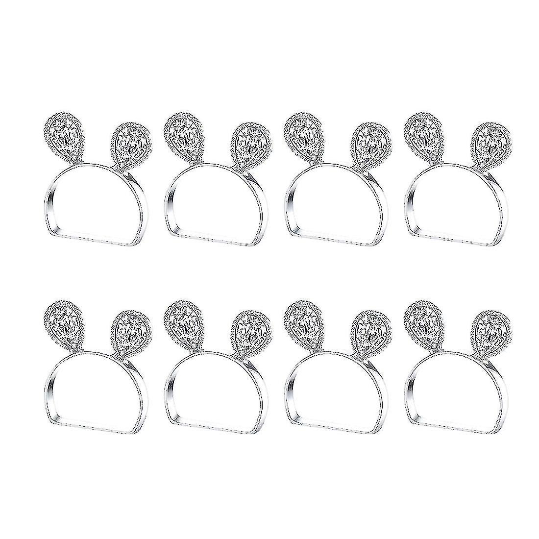 8piece Bunny Napkin Ring Easter Serviette Rings Buckle,silver