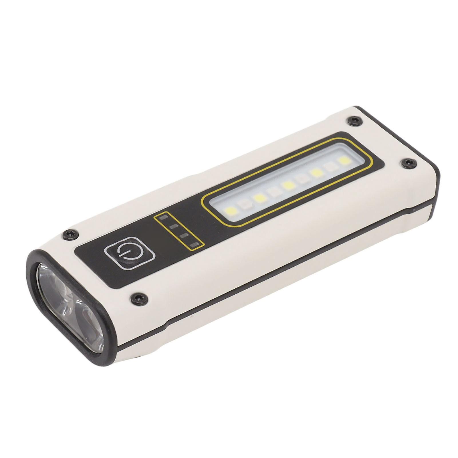 Mini Dual Light Source Flashlight 800mAh Type C Charging Adjustable Portable COB LED Flashlight with Strong Magnetic White 