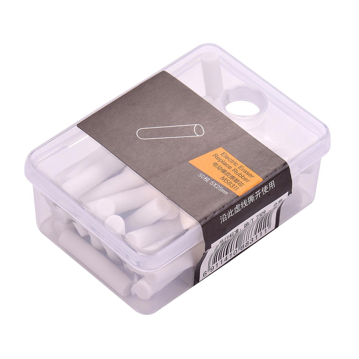 tenwin Portable Electric Eraser Refills 50pcs Dia. 5mm Big Eraser Refills Replaceable Rubbers Statio