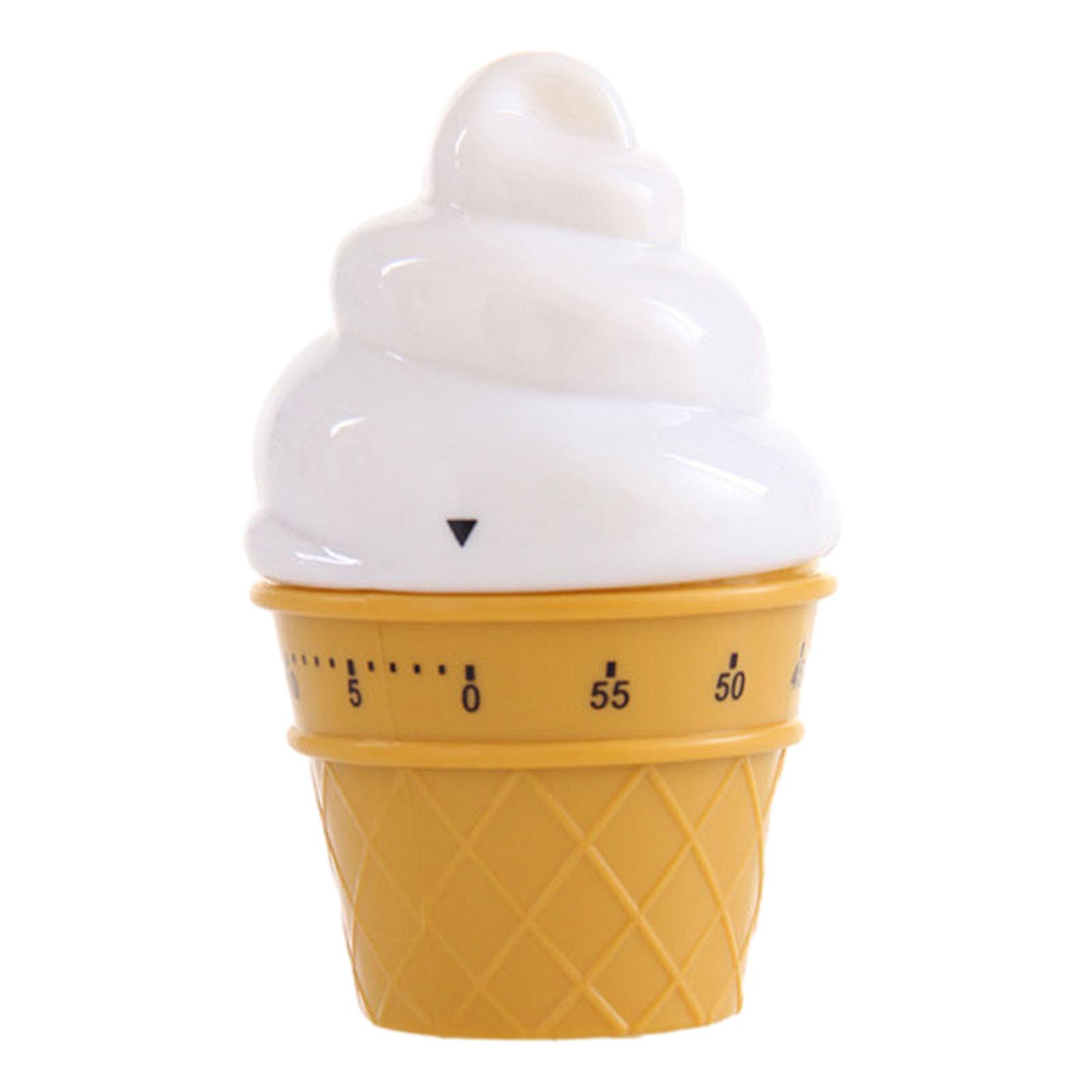Kitchen Timer Ice Cream Shape Clear Scale Timer 60 Minutes Reliable Time Reminder Mechanical Kitchen Timer