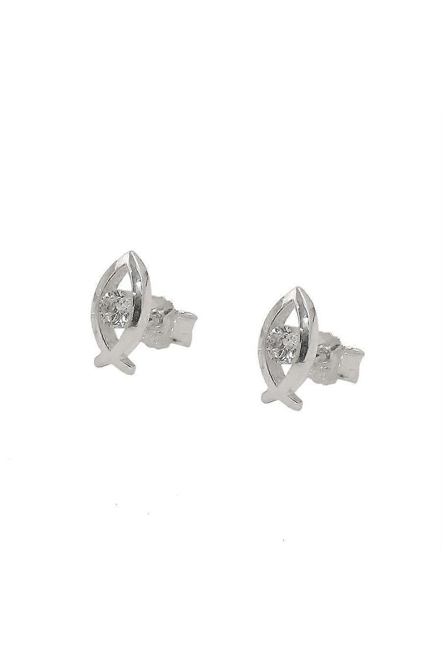 Earrings Jesus Fish Sign Silver 925 - Gl93800
