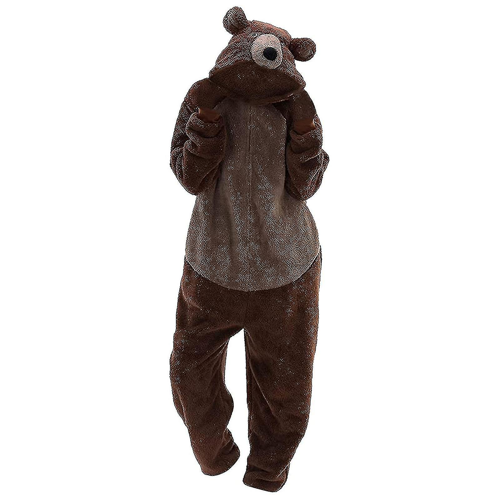 للجنسين الكبار الدب ملابس النوم Onesie الشتاء جيب فضفاض مضحك رشاقته بيجاما