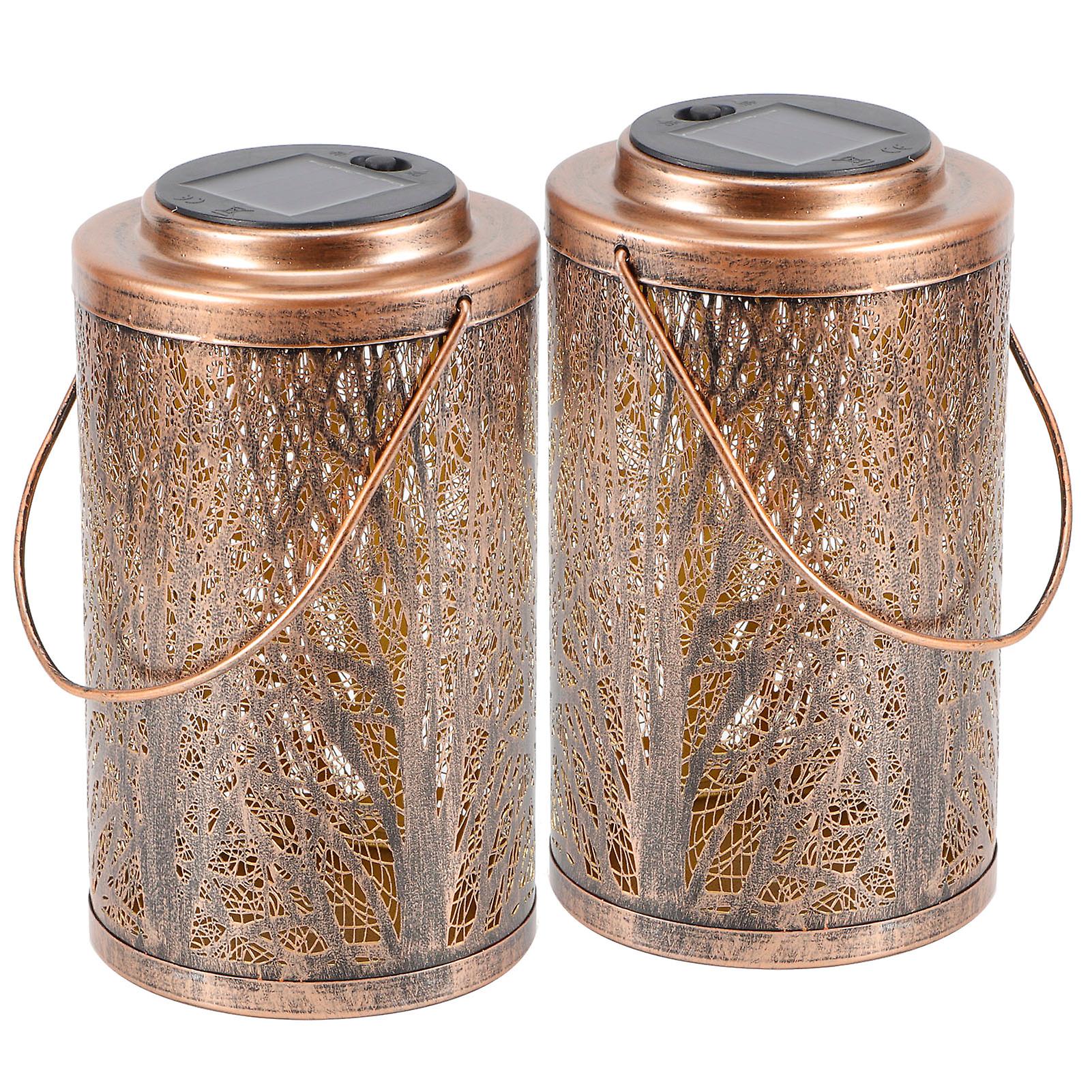 Lanterna Solar Suspensa LED Jardim Oco Decoração Luzes Lanterna com Alça