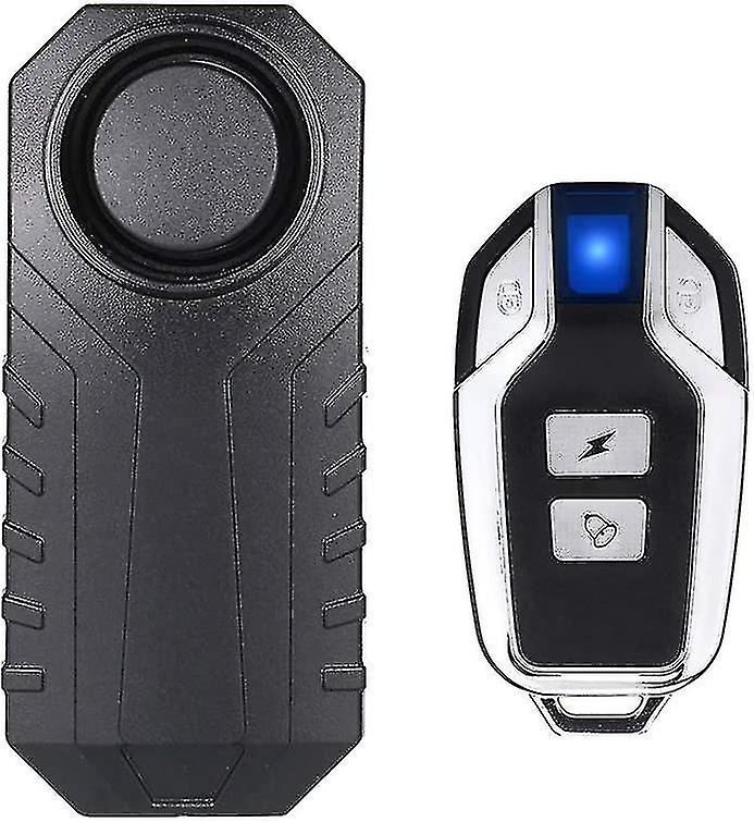 Wireless Motorcycle/Bicycle Alarm With Remote Control, Ip55 Waterproof, 113Db Super Loudness (Black)