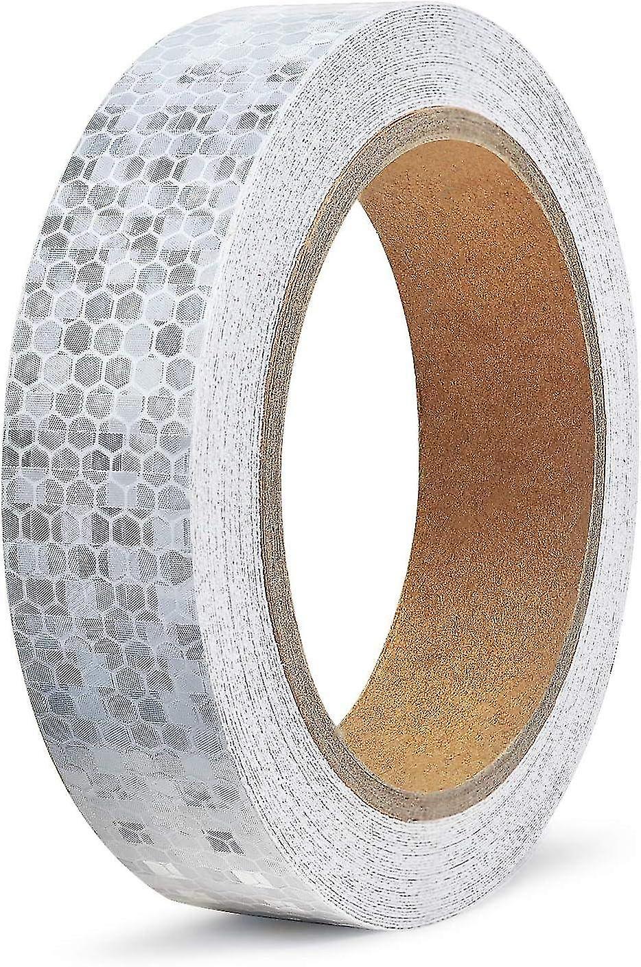 10M Reflective Warning Tape, Safety Reflective Warning Lighting Sticker Adhesive Tape Roll Tape, Whi