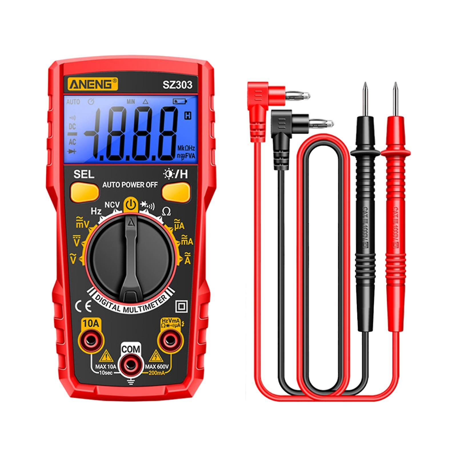 Multimeter Tester Portable Multi Tester for Vehicles Fuses Household Outlets Red