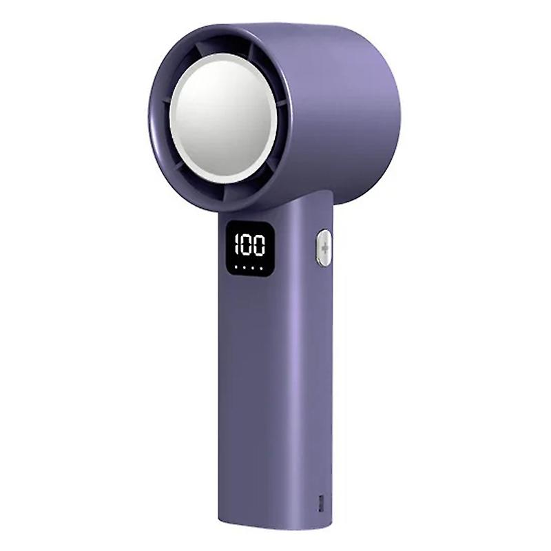 A60 100 Gears Cooling Fan Stepless Adjustable Digital Display Turbo Bladeless Handheld Fan - Purple