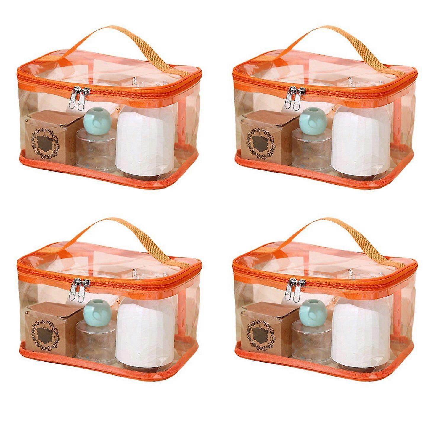 1/4Pcs Clear Toy Storage Bags with Handle Zipper Closure Large Capacity Waterproof Transparent