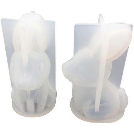 Aroma Diffuser Plaster 3D Rabbit Silicone Mold Hand DIY Epoxy Resin Mold Easter Silicone Mold 2pc