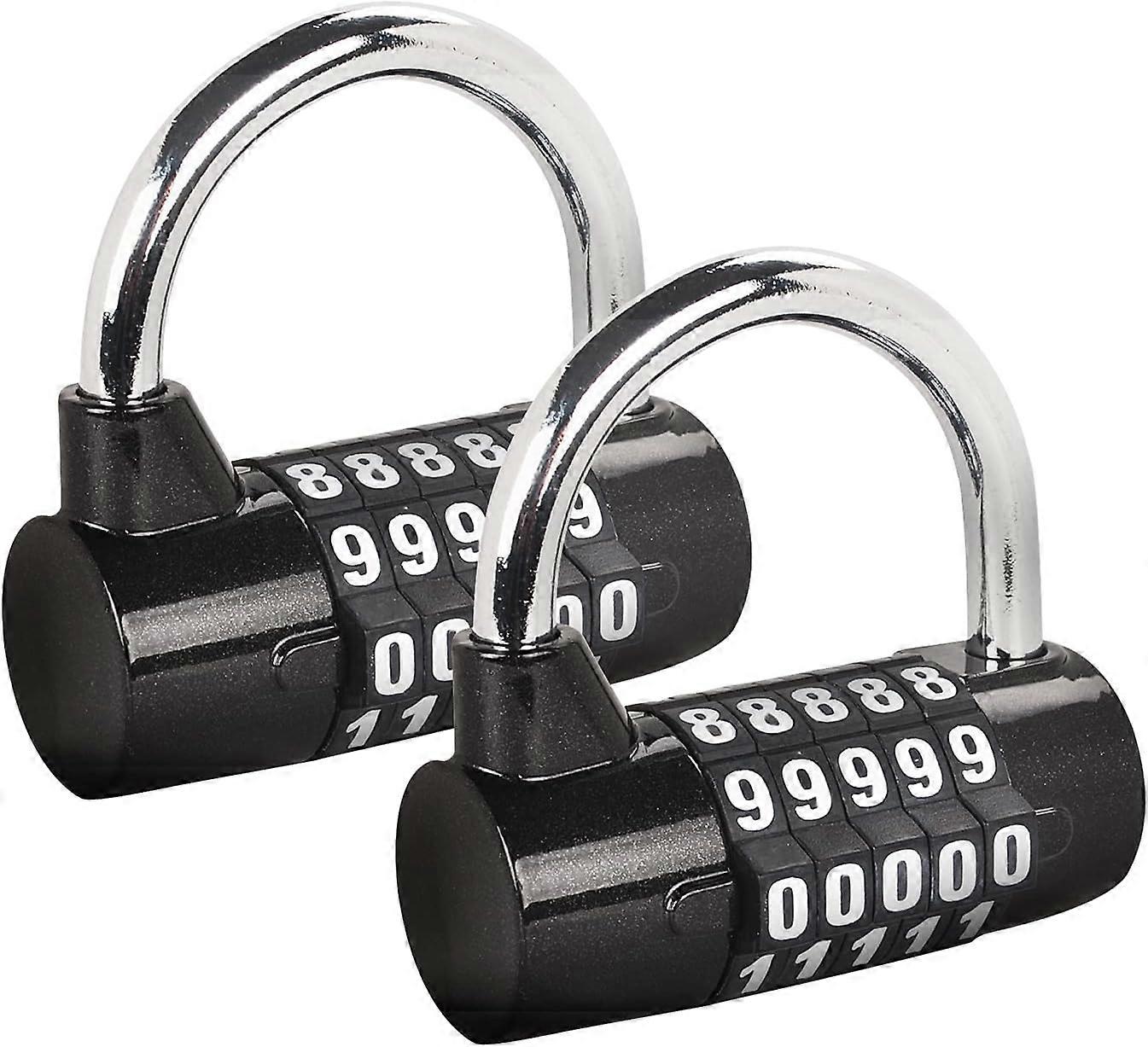 5-position combination lock (2 packs), gym padlock, replaceable combi