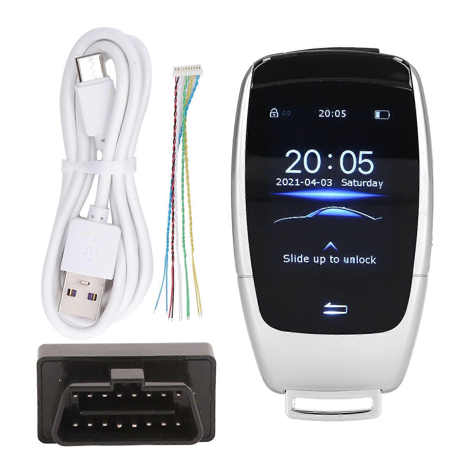 Universal TK900 LCD Touch Screen Smart Key Remote Keyless Entry for Start Stop Engine Button Models Silver NO.54772