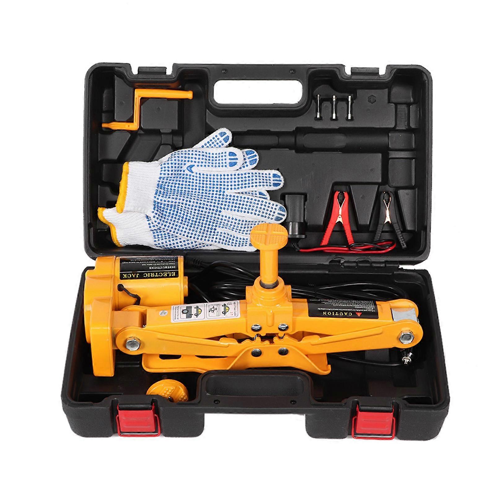 12V 3 טון 42 ס"מ מספריים חשמליים ג'ק צמיג משאבת אוויר סט מסיר צמיגים מפתח ברגים חשמלי # E2U~01