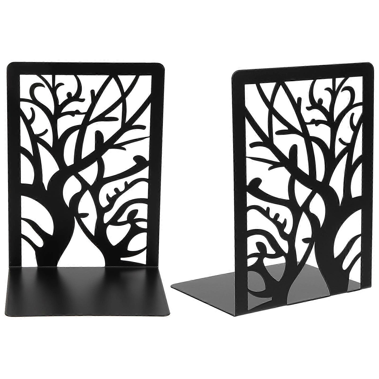 2Pcs Book Holders Metal Book Ends Crafted Book Stands Creative File Bookends