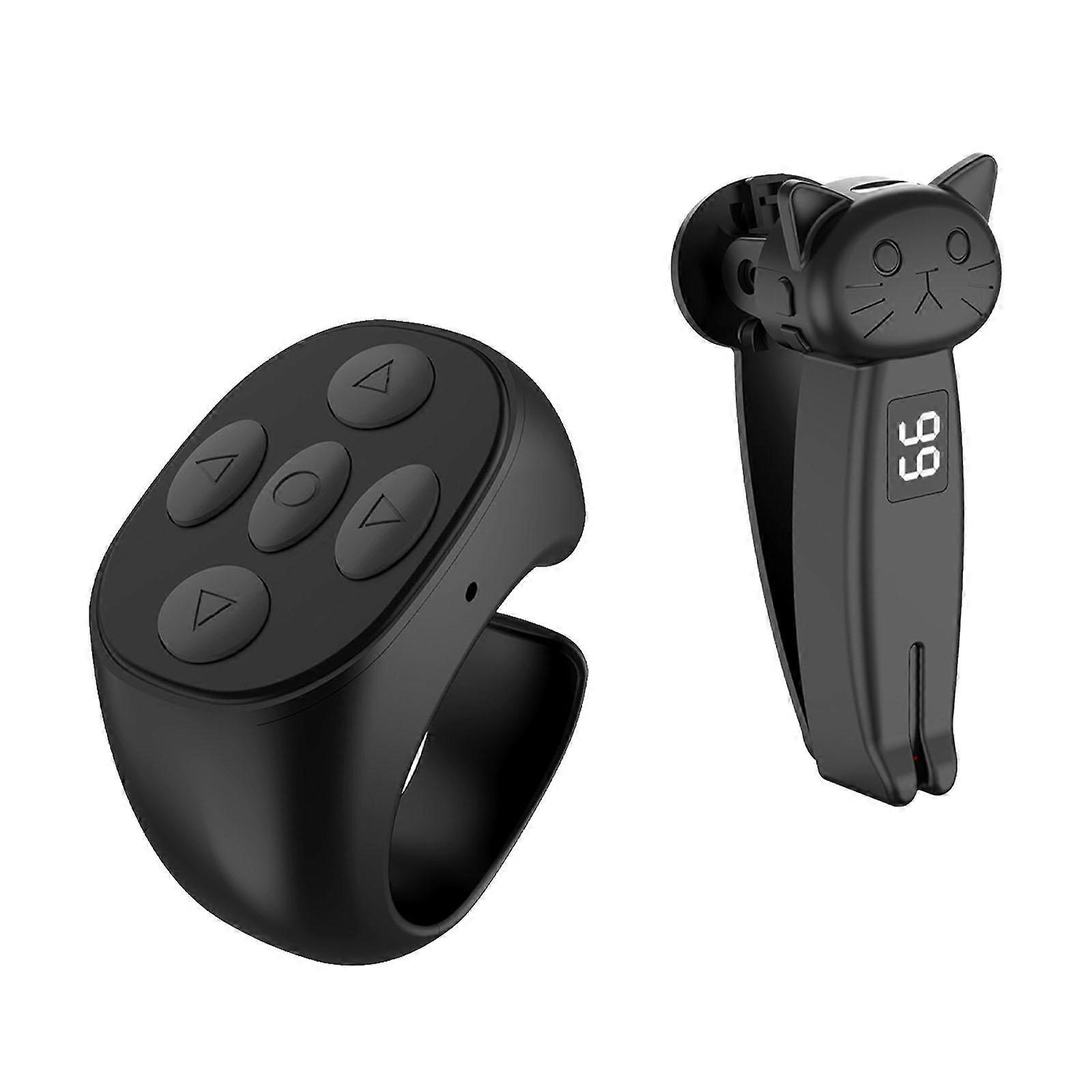 Auto Clicker Page Turner Mini Automatic Phone Screen Tapper for Video Selfie Black