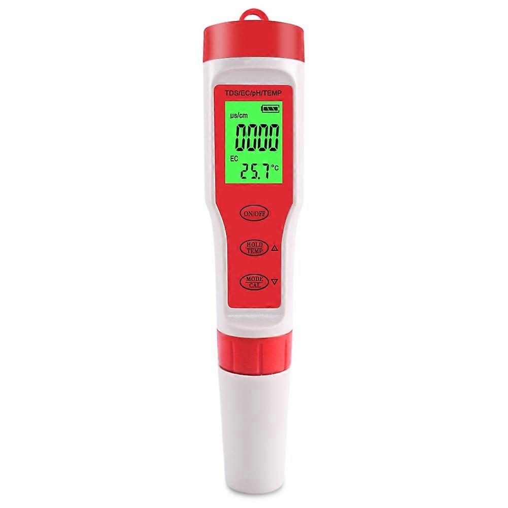 4-in-1 Multifunctional PH / EC / TDS / Temp Meter Portable Water Quality Digital Backlit Tester Pen 