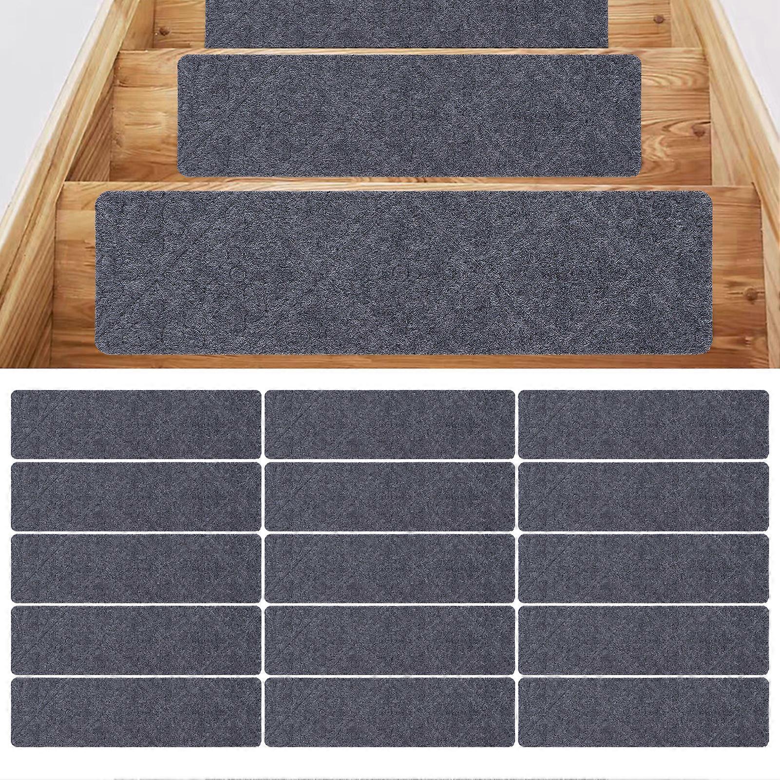15stk trappetrin Tæppe skridsikkert blødt tæppe måtter europæisk stil mønster trappe slidbane tæppe til træ trin kælder trappe [B]