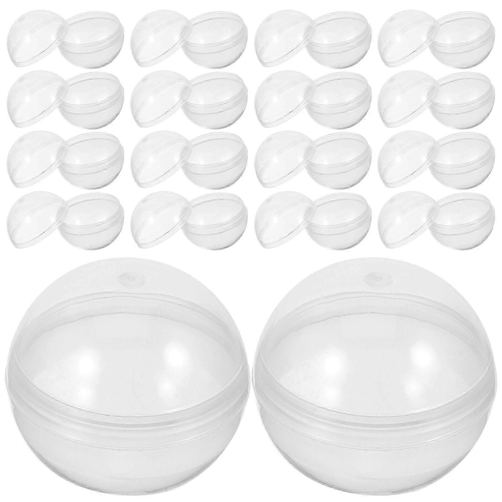 50pcs Plastic Transparent Balls Multi-purpose Twisted Round Balls Clear Fillable Grab Balls