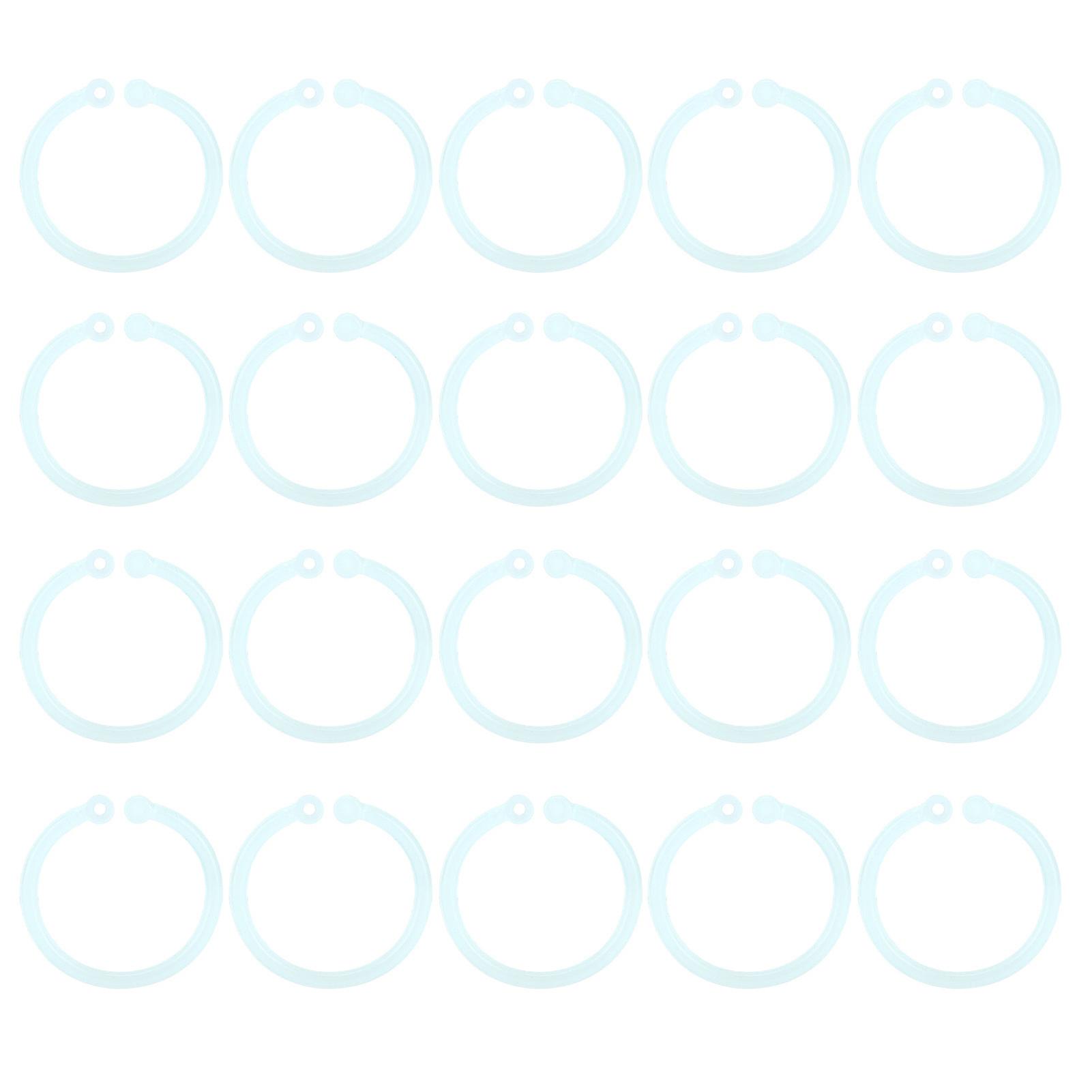 20 قطعة حلقات بلاستيكية شفافة مرنة فضفاضة ورقة كتاب الموثق حلقات للمدرسة بطاقات المكتب المنزلي دفتر المستندات الأخضر