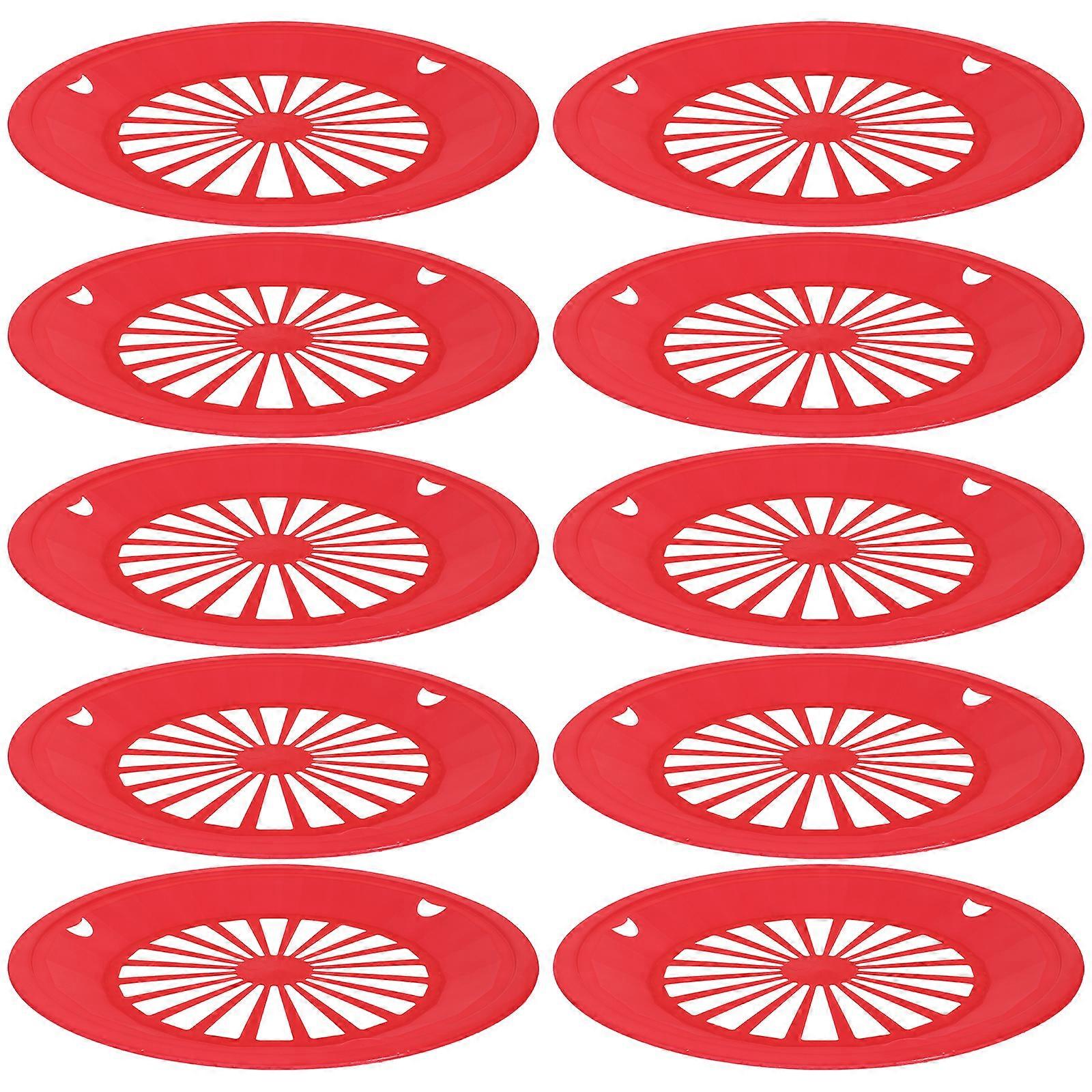 10Pcs BBQ Paper Plate Holder Plastic Dinner Plates Reusable Barbecue Trays