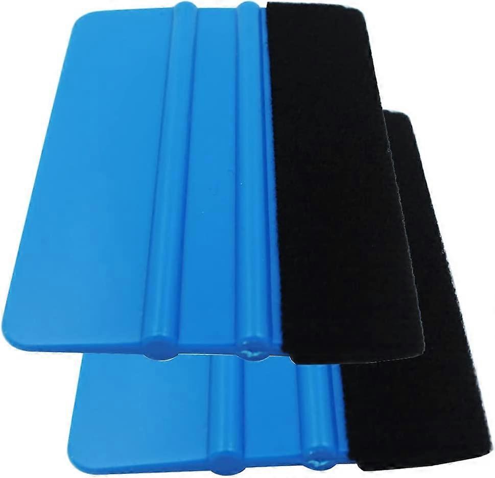 2 Pack Durable Black Felt Edge Squeegee 4 Inch for Car Wrapping Decal Squeegee Window Tint Work
