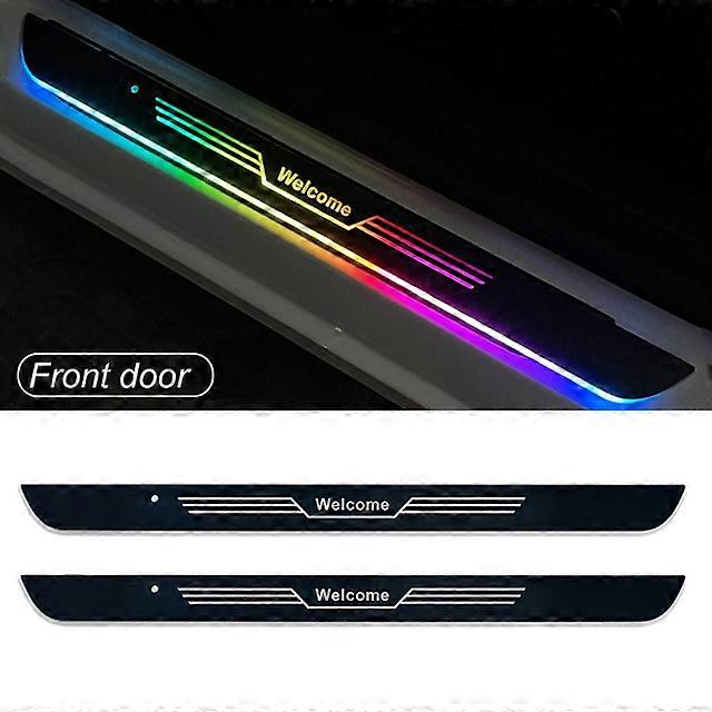 4/2 Pcs Customized Car Door Sill illuminated Light logo Projector Lamp Power Moving LED Welcome Pedal Car Scuff Plate Pedal