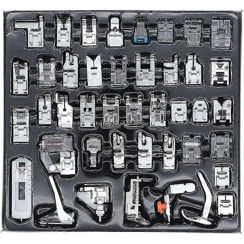 42 قطعة ماكينة خياطة كوى قدم مجموعة ماكينة خياطة منزلية متعددة الوظائف كوى بدلة القدم مزيج هدايا الخياطة مناسبة لمعظم موديلات الخياطة