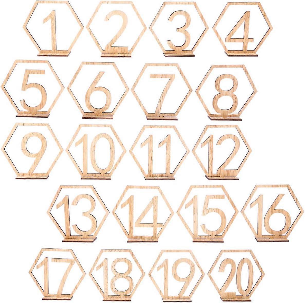 1 20 Table Numbers for Wedding Number Holders Wooden Weddings Rustic centerpieces Table Sign Table Numbers Holder Base Hexagon Wooden Table Numbers