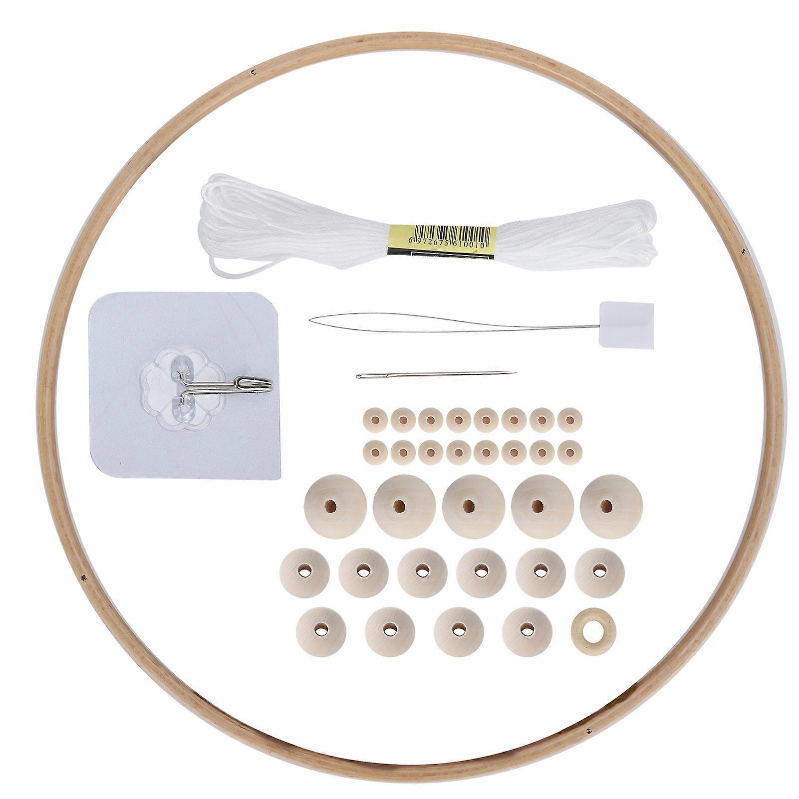 DIY 바람 종소리 키트 라운드 나무 구슬 공예 장식품 손으로 만든 장식 펜던트