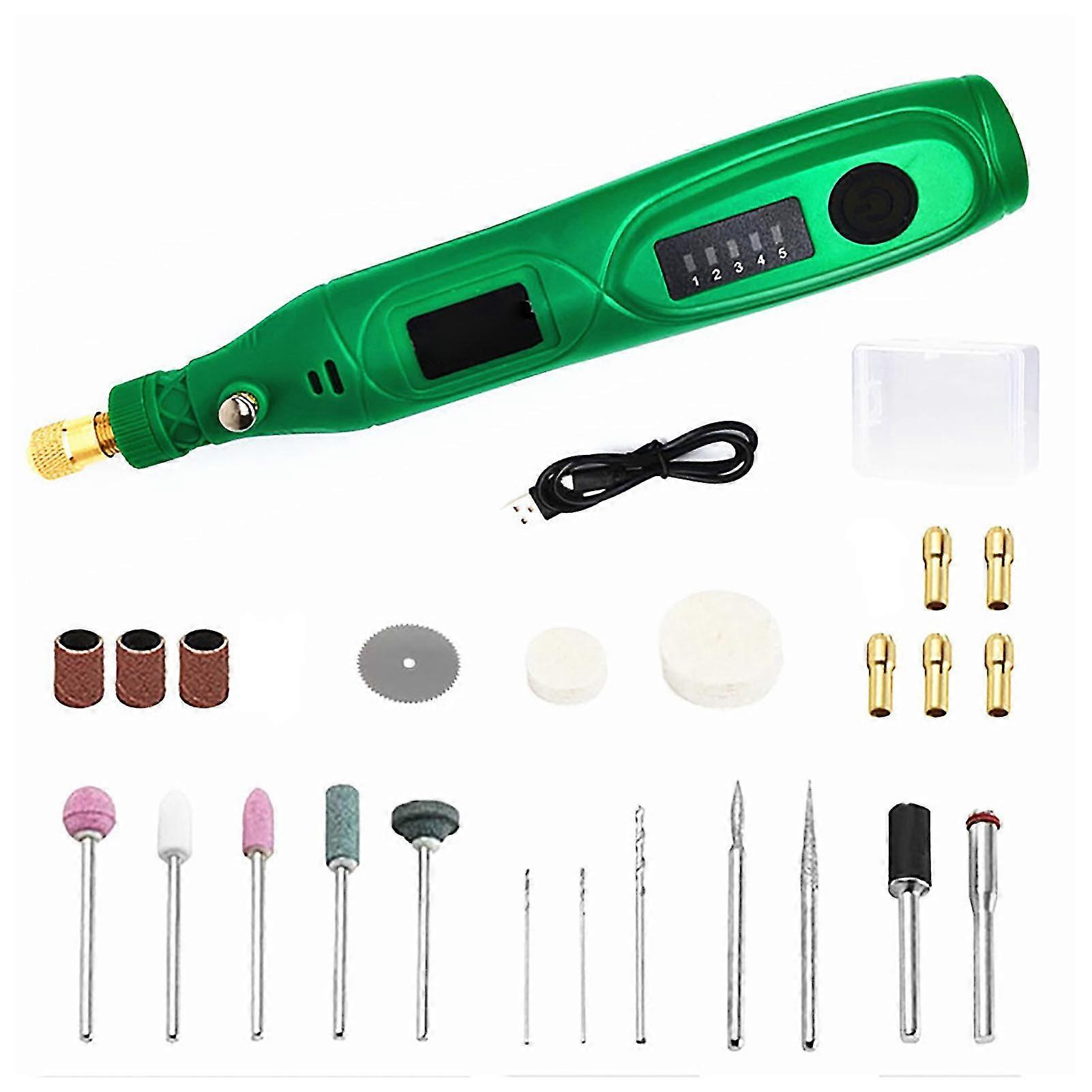 Mini Cordless Rotating Tool 5 Gear Rechargeable Copper Motor Plastic Housing Sanding Tool Set For Grinding