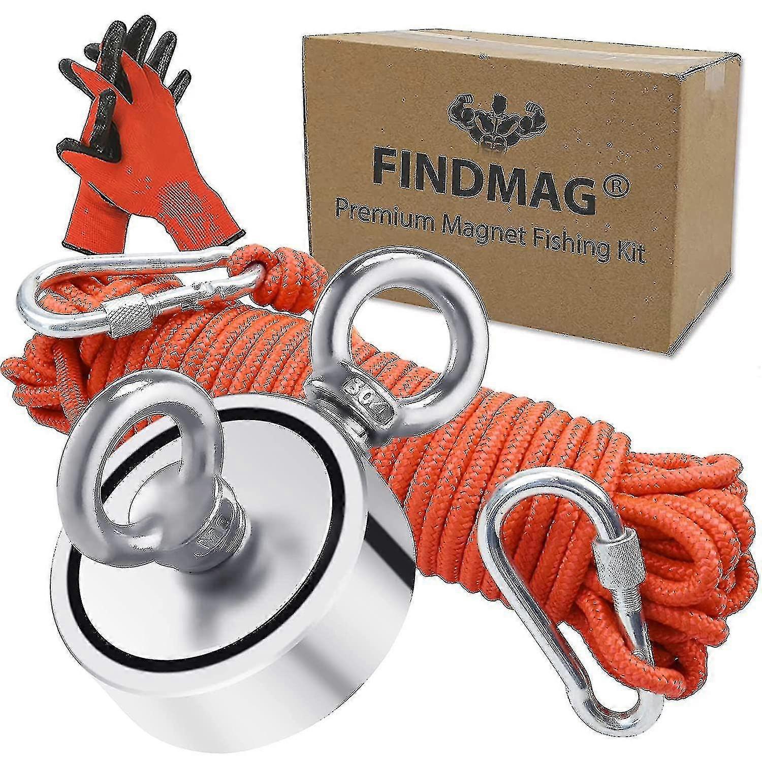 مجموعة الصيد المغناطيسية Aespa ، مغناطيس صيد بقوة سحب قوي 300 كجم ، مغناطيس دائري نيوديميوم للصيد مع حلقات على الوجهين ، لاسترجاعها في R