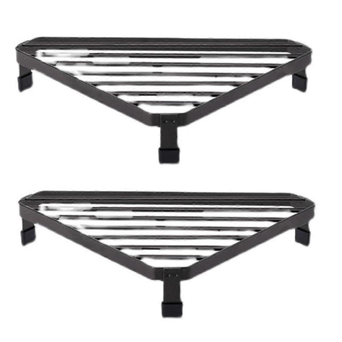 Furnace Angle Frame Wrought Iron Triangular Iron Frame Shelf Pot Rack Anti-Scalding Corner Table Black