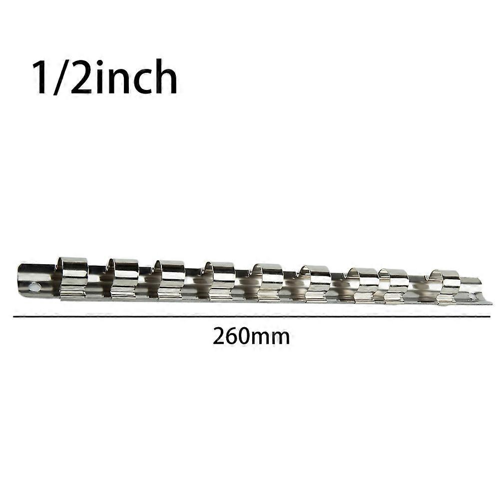 Socket Rack Holder 1/4 3/8 1/2inch With 8 Clips On Rail Tool Organizer Storage For Garage Workshop Manual Tool Accessories