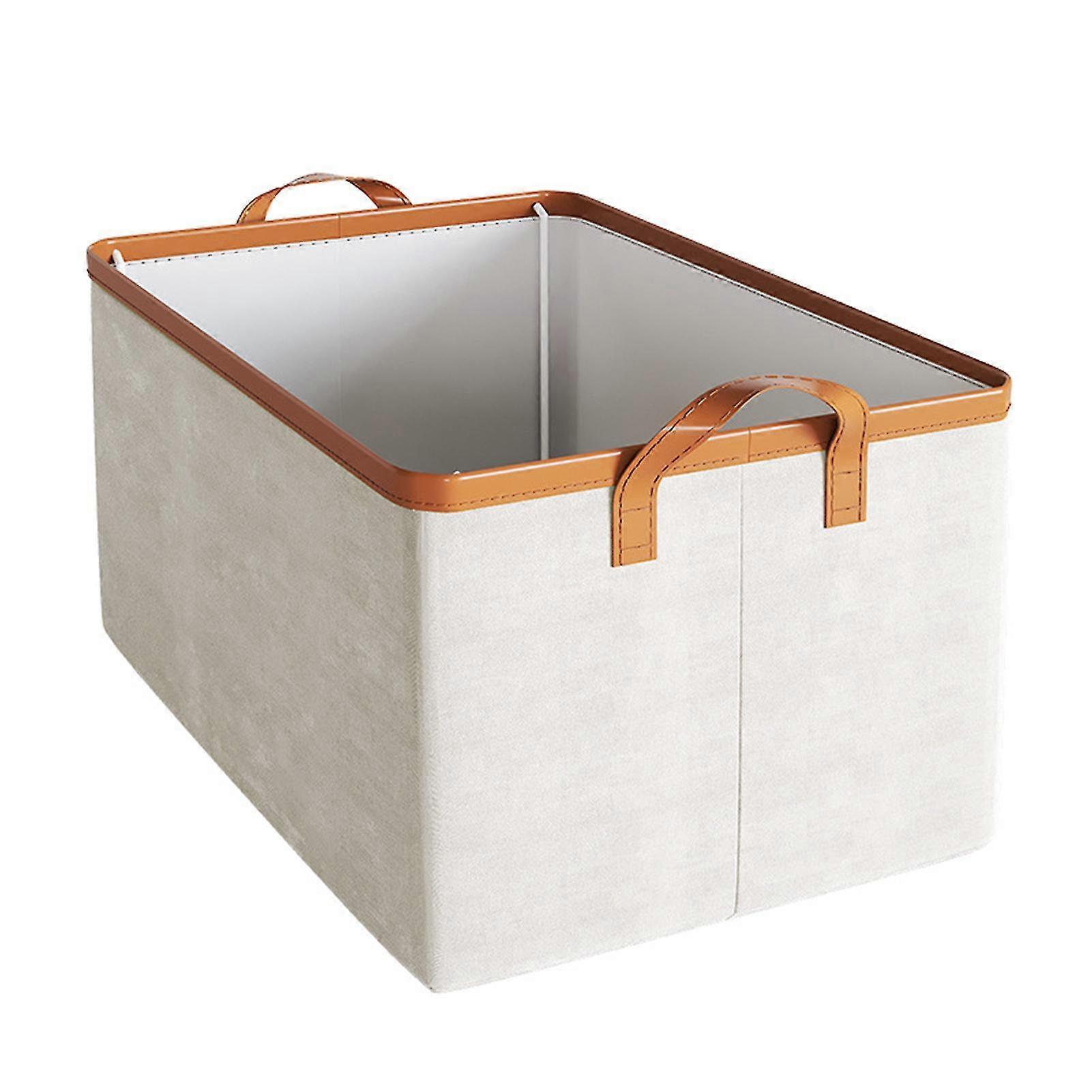 Home Collapsible Storage Bins With Handles Shelf Baskets For Wardrobe Shelf Under Bed