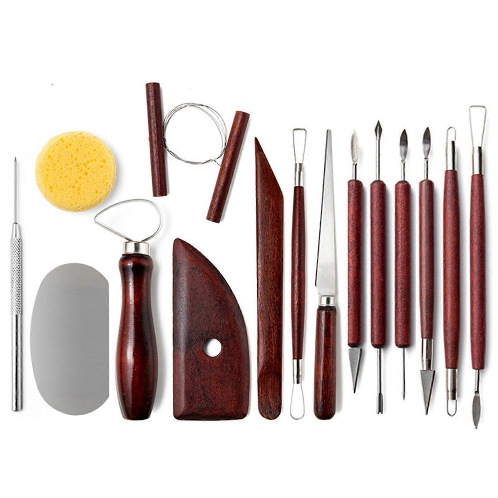 15 PCS Clay Tools Set Wooden Dotting Tools Modeling Clay Tools for Kids and Adults