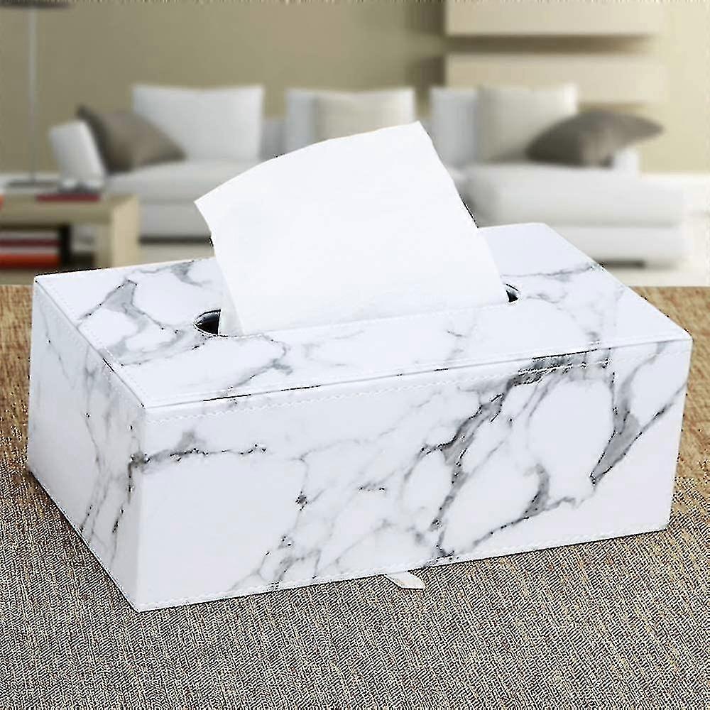 Kosmetik Tissue Box Tissue Box aus Leder (Marmor)