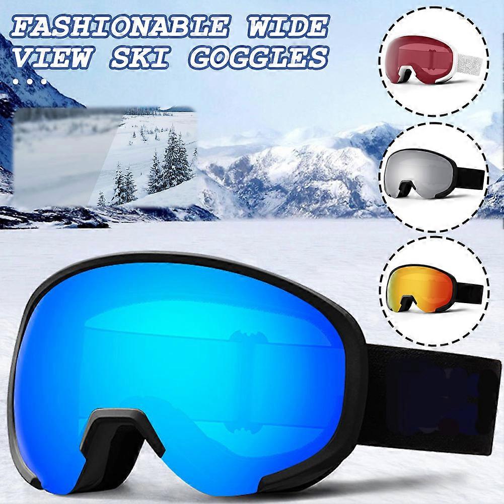 Ski Snowboard Goggles with Wide View Non-Slip Anti-Collision Snow Goggles for Skiing Snow Sports