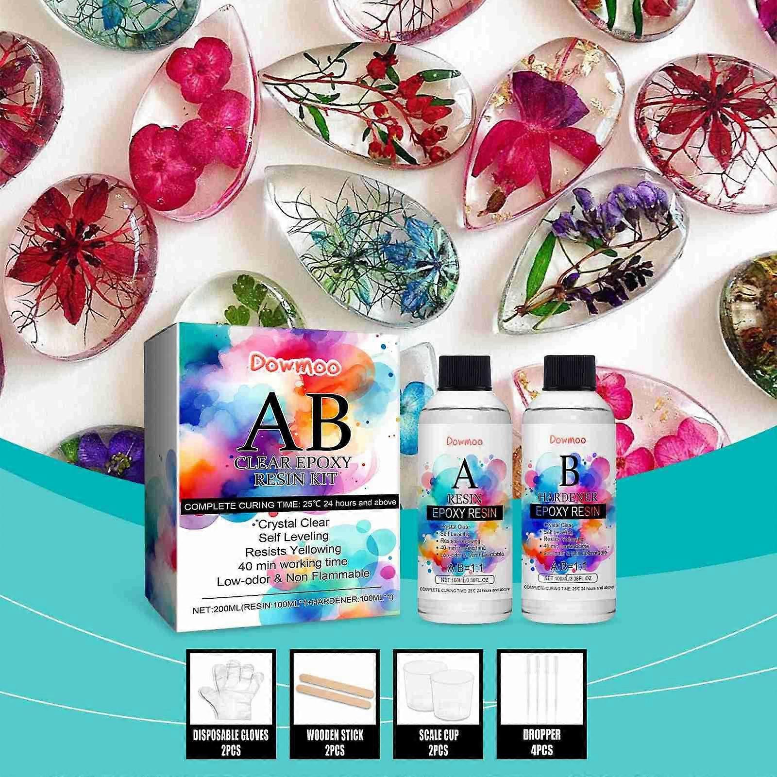 Crystal Glue Highly Transparent Yellowing Epoxy Resin Glue DIY Set 200ml Flye245732