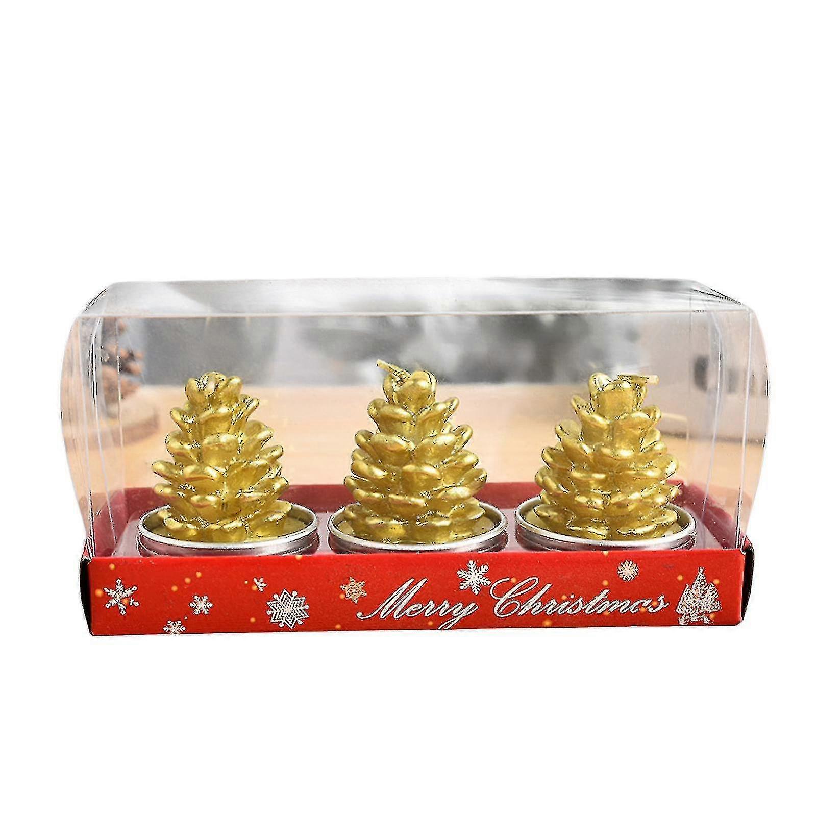 1 Box Cute Festival Candles Small Portable Pine Cones