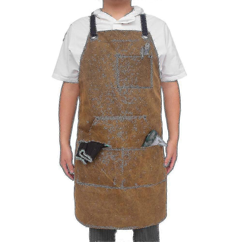 24"x37" Leather Workshop Apron With Heat-resistant And Flame-retardant--