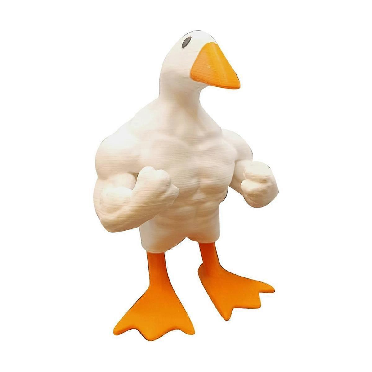 Fun Muscular Duck Statue Ornament, Buff Duck Magnetic Tool Holder Figurine, Funny Embrace and Tenac