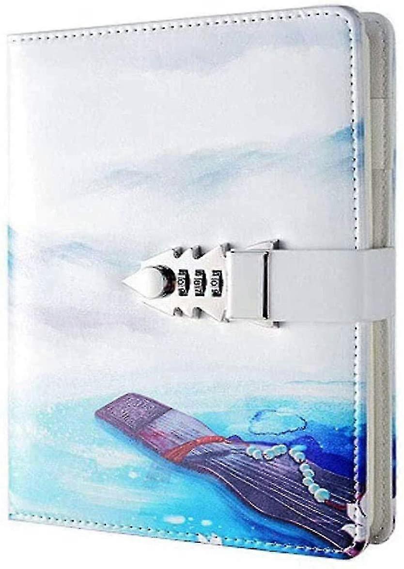 2pcs A5 Leather Journal Lock Lock Journal Writing Notebook, P 157 (guzheng)